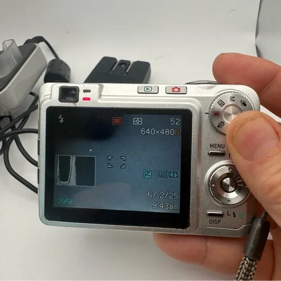 Casio Silver Digital Camera Compact with Charging Dock